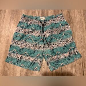 Men's Billabong All Day Layback Teal Stretch Swim Summer Trunks Size Small